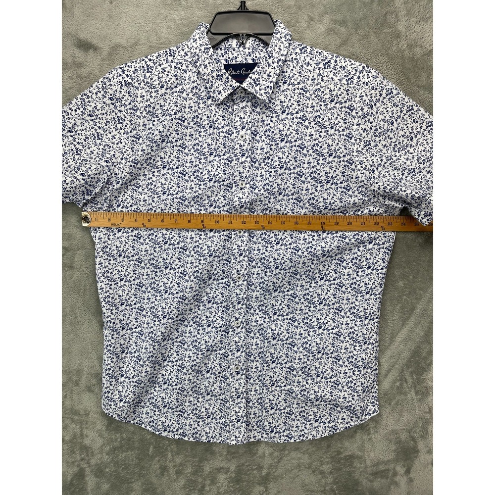 Robert Graham Modern‎ Americana Shirt XL Floral Short Sleeve Cuffed Button Up - Picture 2 of 8
